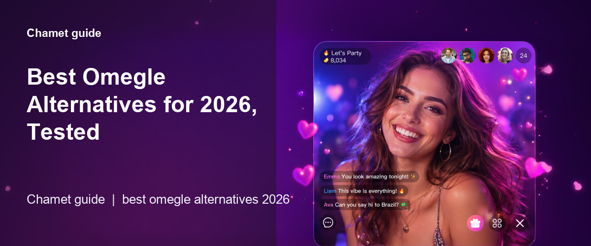 Best Omegle Alternatives 2026: Safer Video Chat Apps overview graphic.