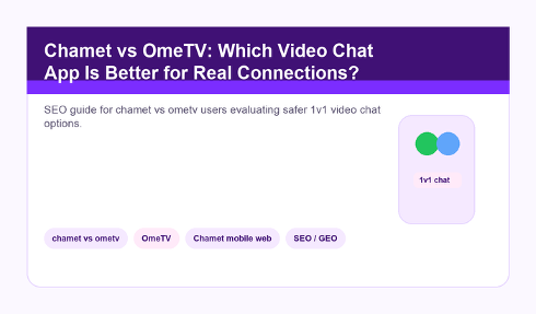 Chamet vs OmeTV: Which Video Chat App Is Better for Real Connections? hero graphic for chamet vs ometv.