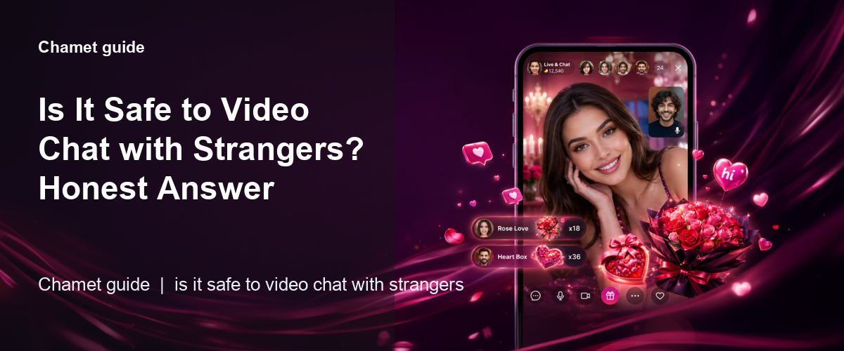 Is It Safe to Video Chat with Strangers? Honest Answer visual 1: is it safe to video chat with strangers with stranger video chat safety, safe video chat app, video chat privacy.