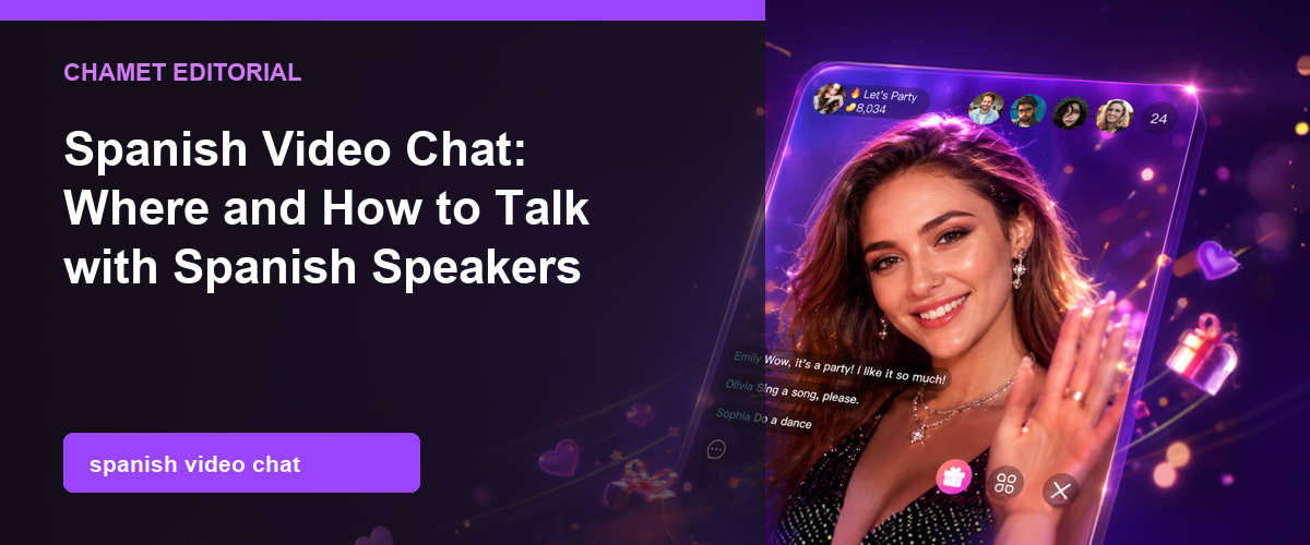 Spanish Video Chat: Talk with Spanish Speakers overview graphic.
