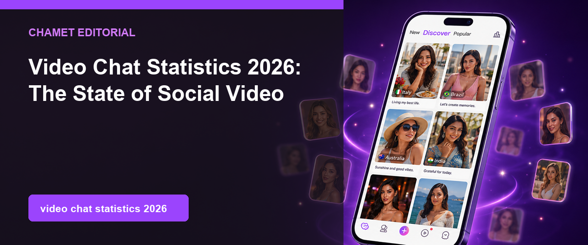 Video Chat Statistics 2026: Key Data & Trends overview graphic.